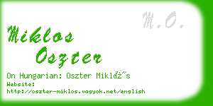 miklos oszter business card